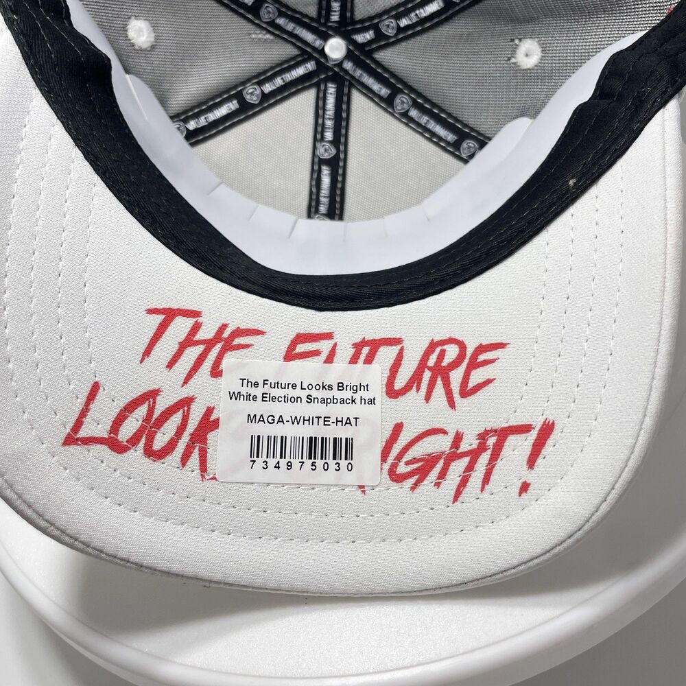Lot of 2 Valuetainment "The Future Looks Bright" White Election Snapback Hat - Picture 6 of 15
